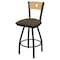 Holland Bar Stool Co 36" Swivel Counter Stool, Black Wrinkle, Nat Back, Canter Earth Seat X830 - alternate 1